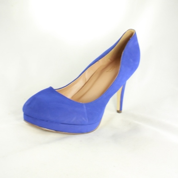 New JOURNEE COLLECTION Blue Suede Pump Heels - Picture 6 of 8